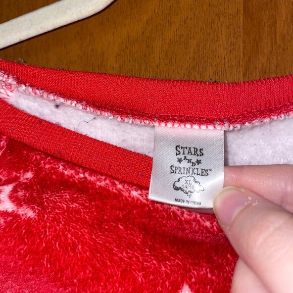 Stars & Sprinkles Red "Bah Humpug" Fleece Christmas Sweater XL Soft & Cozy - Picture 4 of 6